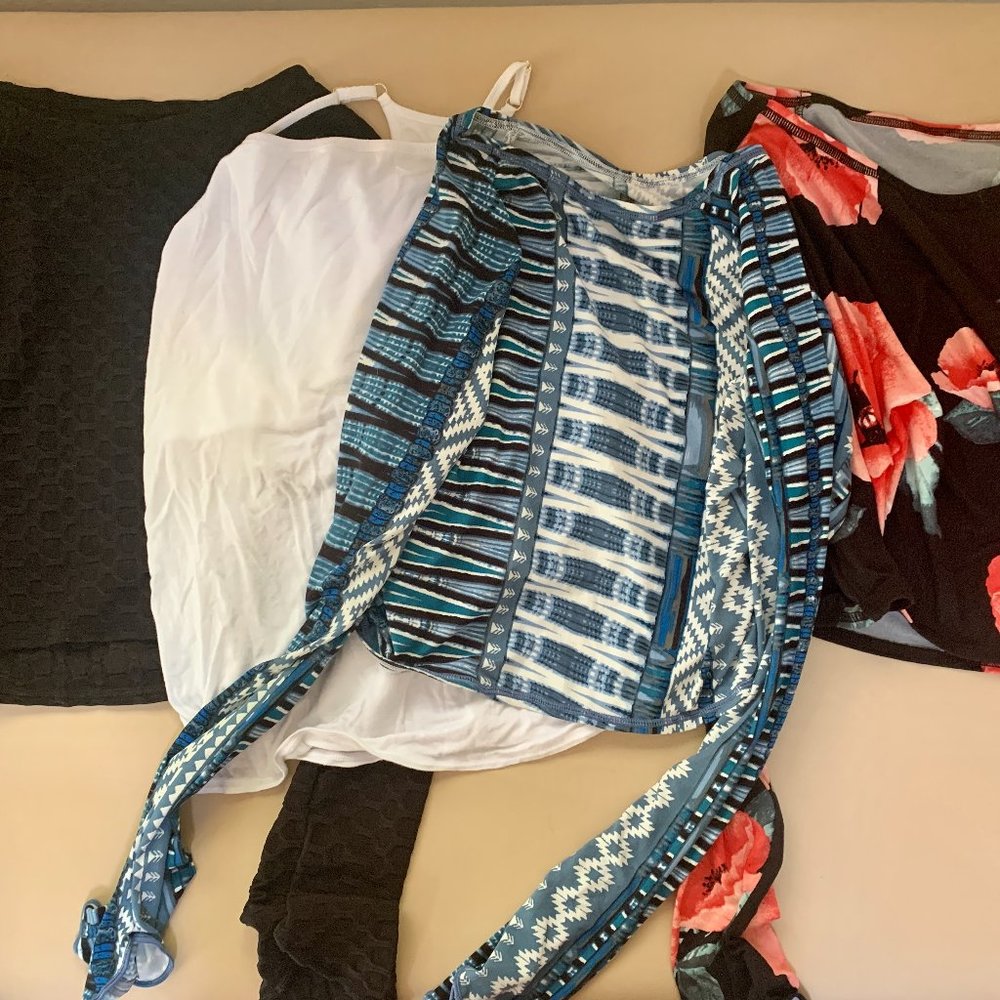 Autumn Teneyl cropped shirts - set of 4 (3 long sleeve, 1 tank)